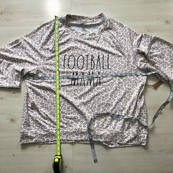 NWT RAE DUNN Womens FOOTBALL MAMA Sweatshirt Top Leopard Print Plus Size 2X - Picture 9 of 11